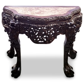 Antique Chinese Marble Top Console Table