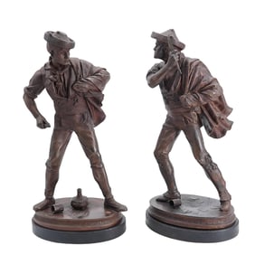 Pair Of Mediterranean Bronze Bar Brawlers