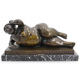 Bronze Erotic Nude In Style Of Fernando Botero