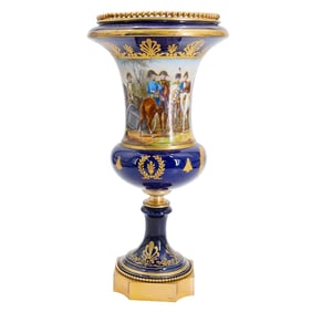 19th Century Sevres Style Porcelain Napoleon Vase