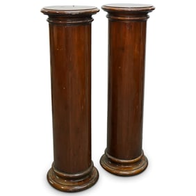Pair Wooden Pedestals