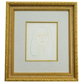 Pablo Picasso (Spain, 1881-1973) Female Portrait Lithograph