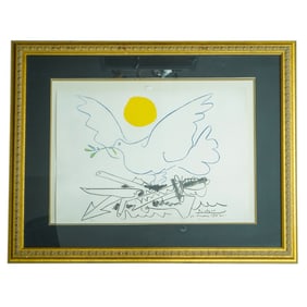 Pablo Picasso (Spanish, 1181-1973) "Colombe Au Soleil" Signed Lithograph