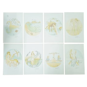 (8 Pc) Salvador Dali "Zodiac" Lithographs