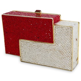 Judith Leiber Crystal Eclipse Minaudiere Evening Bag