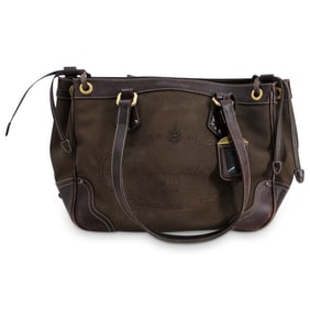 Prada Jacquard Logo Canvas Shoulder Bag