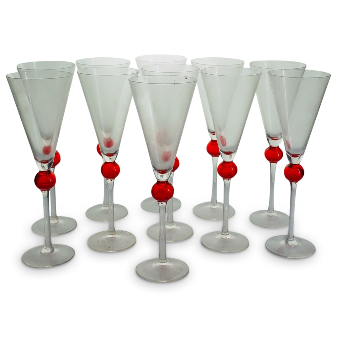 (11 Pc) Mid Century Modern Champagne Glasses (1 of 4)