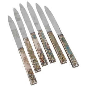 (5 Pc) Cartier Sterling Silver Puiforcat Knives