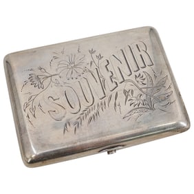 Antique Russian Silver Souvenir Cigarette Case