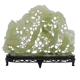 Antique Chinese Jade Bird Carving