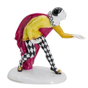 Porcelain Pierrot Figurine