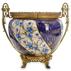 Antique French Porcelain And Gilt Bronze Centerpiece
