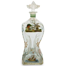 Dutch Enameled Glass "Kluk Kluk" Decanter