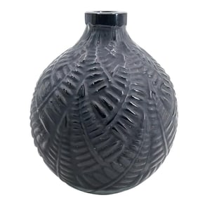 After Rene Lalique Textured Foliage Glass Vase