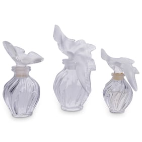 (3 Pc) Lalique "L'Air du Temps" Nina Ricci Perfume Bottles