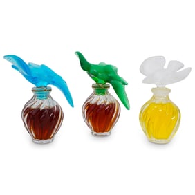 (3 Pc) Lalique "L'Air du Temps" Nina Ricci Perfume Bottles