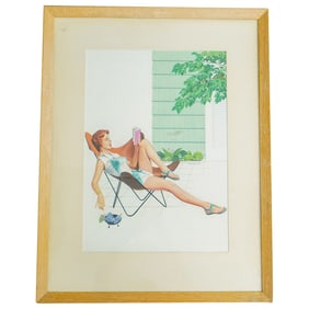 Ron Wicks Watercolor On Panel Painting