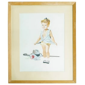 Fritz Willis (American, 1907-1979) Gouache On Panel Painting