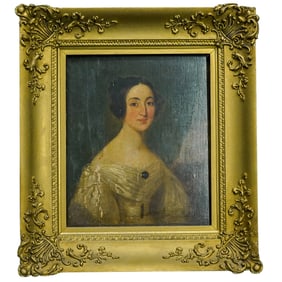 H. Payne Chattenham (XVIII-XIX) Portrait Of Miss Fanny Crozier Oil On Board