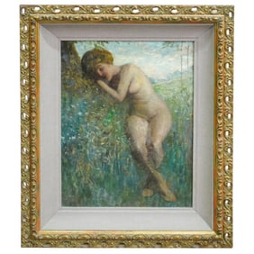 Francis Humphrey Woolrych (American, 1868-1941)Sleeping Nude Oil on Canvas