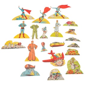(21 Pc) Rare Superman Cutouts Saalfield Pub. Co