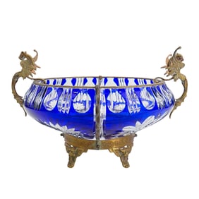 Cut Glass & Gilt Bronze Centerpiece Bowl