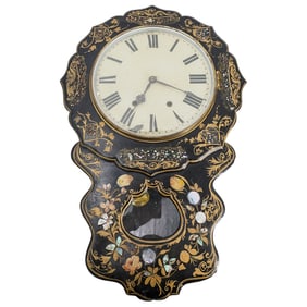 Antique European Chinoiserie Wall Clock