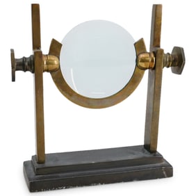 Art Deco Table Top Brass Magnifying Glass