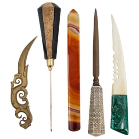 (5 Pc) Oriental And Art Deco Letter Openers