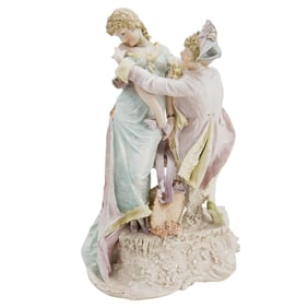 Antique Ernst Wahliss Porcelain Figural Group Sculpture