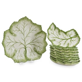 (9 Pc) Vintage Bonwit Teller Ceramic Salad Bowl & Plates