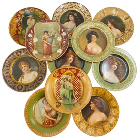 (11 Pc) Antique Vienna Art Plates
