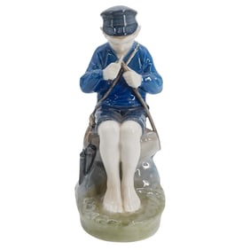 Royal Copenhagen Porcelain Whittling Boy Figure