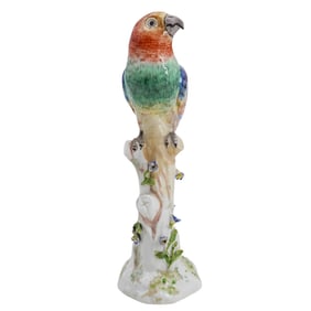 Antique Chelsea Porcelain Parrot Figure