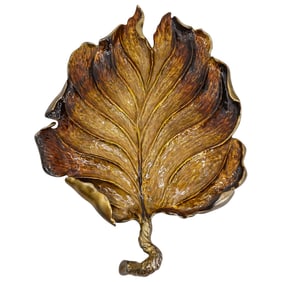 Jay Strongwater Large Enamel Centerpiece Leaf Tray