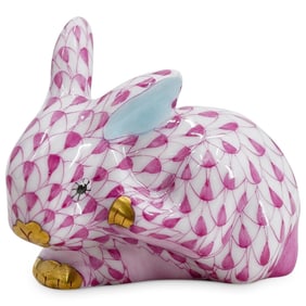 Herend Porcelain "Small Scratching Bunny" Figurine