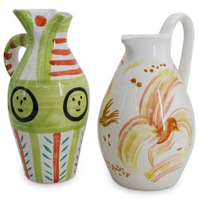 (2 Pc) After Picasso by Padilla Ceramic Pitchers