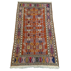 Vintage Caucasian Kuba Soumak Wool Rug