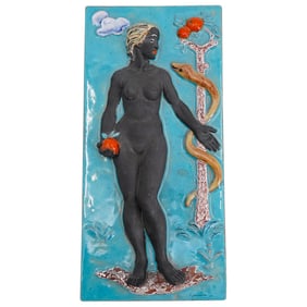 Vintage Czech Terracotta Eve Plaque