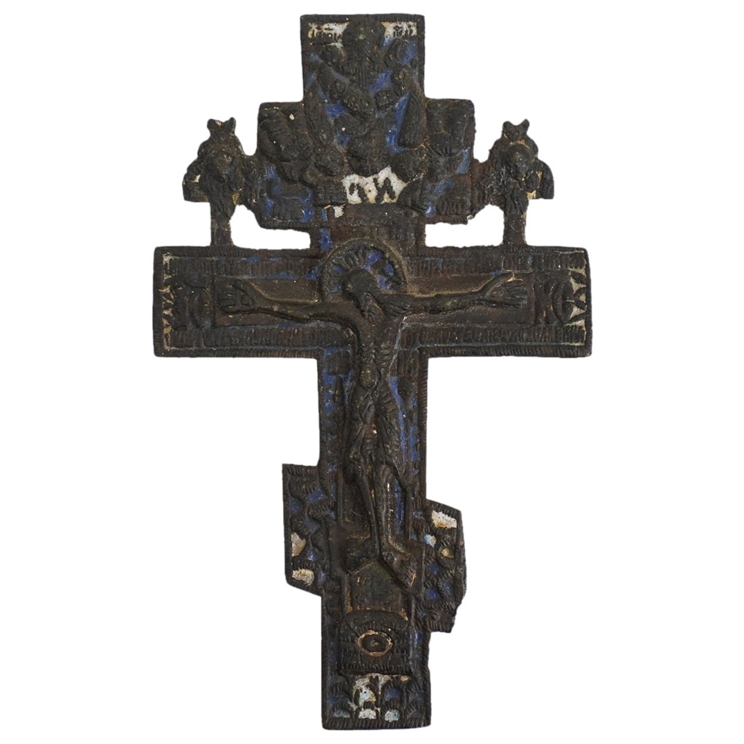 Antique Eastern Orthodox Bronze Crucifix (1 of 4)
