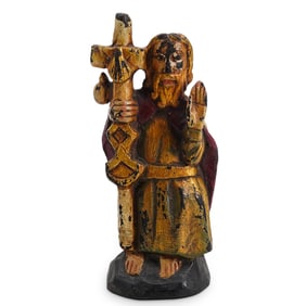 Carved & Painted Wood St. James Figure