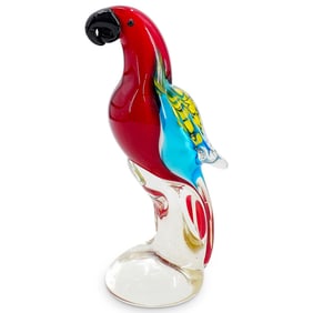 Murano Glass Macaw Parrot Figurine