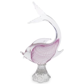 Vintage Murano Pink Glass Fish