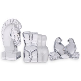 (3 Pc) Baccarat, Daum & Steuben Crystal Items