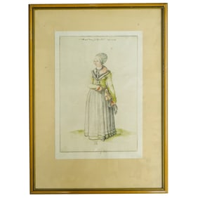 After Albrecht Durer "Woman Of Nuremberg In House Dress" Print