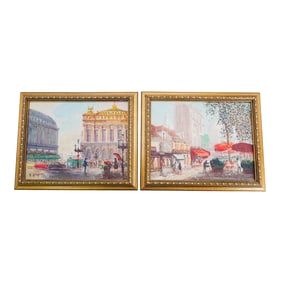 (2 Pc) Georges Gerbier (French, 1906-1983) Oil On Canvas Paintings