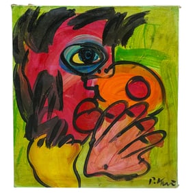 Peter Keil (German, B. 1942) Oil On Fabric Painting