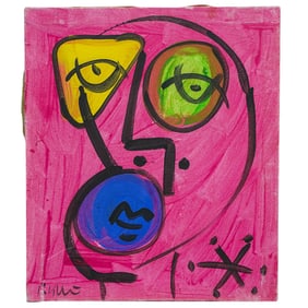 Peter Keil (German, B. 1942) Abstract Oil On Fabric Painting