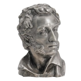 Alexander Pushkin Metal Bust Sculpture