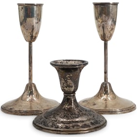 (3 Pc) American Sterling Silver Candlesticks